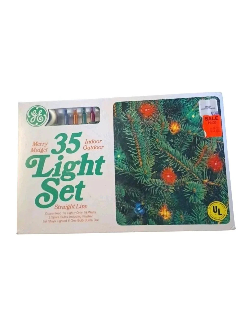 NEW GE Merry Midget 35 Light Set Vintage Christmas Multicolor String Lights Vtg